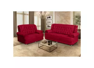 Conjunto de Sofá 2,00 x 1,50m 3 E 2 Lugares Suede Filadélfia