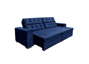 Sofá Retrátil e Reclinável Suede com Molas Helicoidais Vancouver