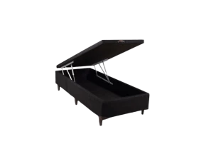 Base Box Baú Solteiro Preto Califórnia