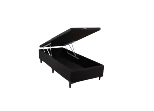 Base Box Baú Solteiro Preto Califórnia