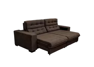 Sofá Retrátil e Reclinável Suede Super Pillow Top com Molas Ensacadas New Califórnia