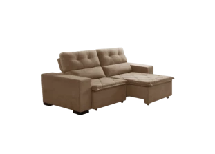 Sofá Retrátil e Reclinável Suede com Molas Helicoidais Soft Slim 1,50 a 2,00m