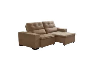 Sofá Retrátil e Reclinável Suede com Molas Helicoidais Soft Slim 1,50 a 2,00m