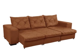 Sofá Retrátil e Reclinável 4 Lugares Bali 2,30 Suede