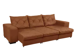 Sofá Retrátil e Reclinável 4 Lugares Bali 2,30 Suede