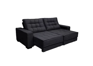 Sofá Retrátil e Reclinável Suede Super Pillow Top com Molas Ensacadas Coliseu