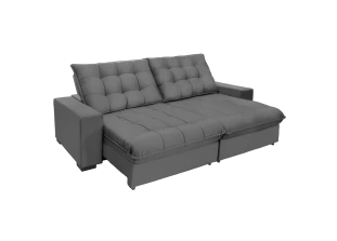 Sofá Retrátil e Reclinável Suede Super Pillow Top com Molas Ensacadas Califórnia