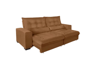 Sofá Retrátil e Reclinável Suede Super Pillow Top com Molas Ensacadas Miami 2,10 a 3,10m