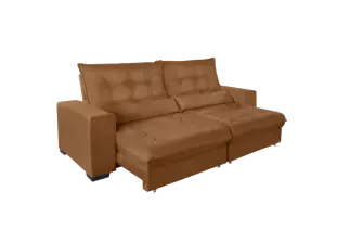 Sofá Retrátil e Reclinável Suede Super Pillow Top com Molas Ensacadas Miami 2,10 a 3,10m