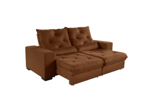 Sofá Retrátil e Reclinável Suede Super Pillow Top com Molas Ensacadas Isis 1,80m
