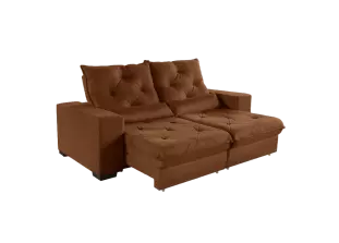 Sofá Retrátil e Reclinável Suede Super Pillow Top com Molas Ensacadas Isis 1,80m