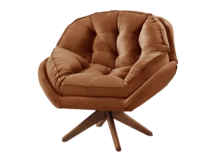 Poltrona Decorativa Base Giratória Veludo Califórnia