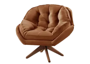 Poltrona Decorativa Base Giratória Veludo Califórnia