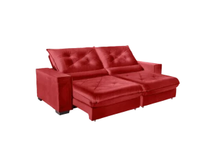 Sofá Retrátil e Reclinável Suede Super Pillow Top com Molas Ensacadas Cancún 