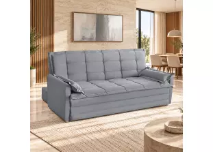 Sofá Cama 2,00m 3 Lugares Suede Vienna