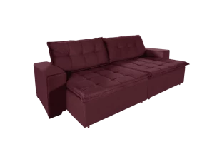 Sofá Retrátil e Reclinável Suede com Molas Helicoidais Austrália