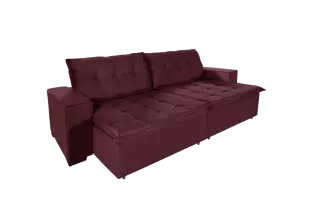 Sofá Retrátil e Reclinável Suede com Molas Helicoidais Austrália