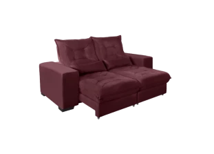 Sofá Retrátil e Reclinável Suede Super Pillow Top com Molas Ensacadas Miami 1,80m