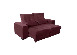 Sofá Retrátil e Reclinável Suede Super Pillow Top com Molas Ensacadas Miami 1,80m